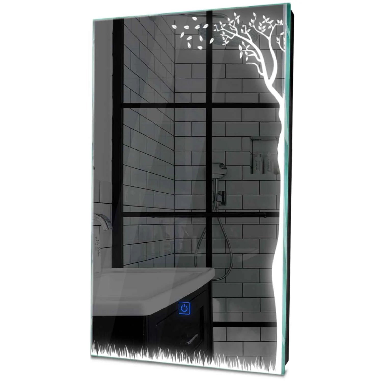 Oglinda LED verticala cu lumina LED rece Gama Good Vibes Model 8 cu buton touch - Reyze (BF)